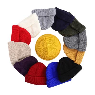 China breathable & Wholesale Waterproof Skullies Skullies Hats With Custom Logo Fisherman 100 Skullcap Winter Hat Acrylic Knitted Ski Hat for sale