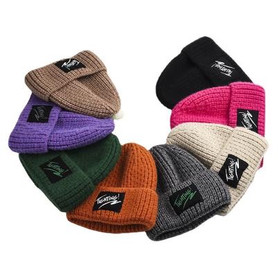 China breathable & Outdoor Fashion Warm Woven Unisex Waterproof Chunky Knit Beanie Winter Hats Label With Custom Logo for sale