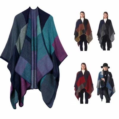 China Newest Scarf New Women's Pashmina Instant Shawls Poncho Cape Acrylic Cashmere Shawl Winter Wrap Warm Floral Jacquard Cardigan Wrap for sale