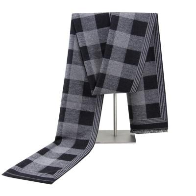 China Simple Color Totemic Eco-Friendly Scarf For Men Winter Scarf Shawl Plaid Neck Scarf for sale