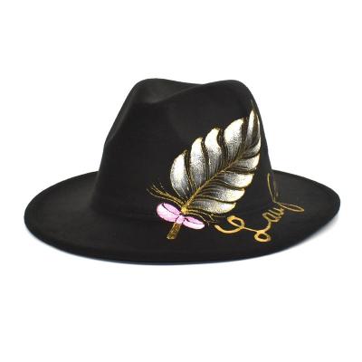 China Wholesale Fashion Trendy Image Custom Beads Design Jazz Fedora Hat For Women Lady Outdoor Party Festival Headwear Dress for sale