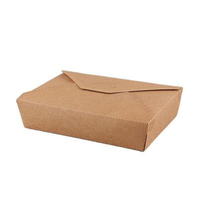 China Logo Printing Disposable Custom Food Takeaway Food Packaging Kraft Paper Box for sale