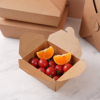 China Brown Fried Chicken Sushi Doggie Lightweight Picnic Takeout Salad Box Chinese Food Disposable Paper Box for sale