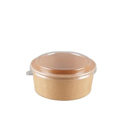 China Disposable Wholesale Convenience Take Away Kraft Paper Salad Bowl for sale