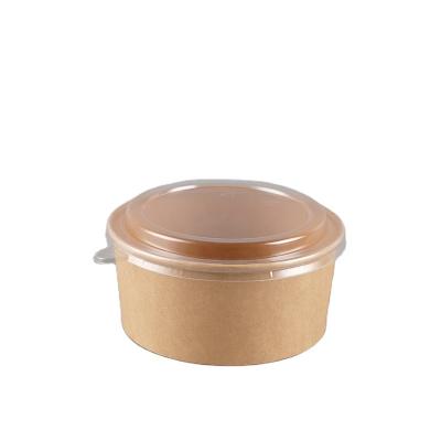 China Disposable Take Away Disposable Salad Bowl Brown Paper Disposable Bowl for sale