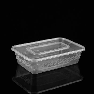 China Disposable Lunch Box Packaging Box 1250ml Black Disposable Clear Injection Molds Take Out Box With Cover for sale