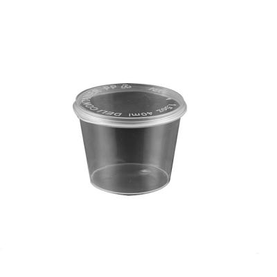 China Custom Plastic Disposable Small Size Disposable Sauce Cup With Lid for sale