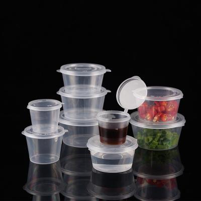 China Good quality disposable plastic food container small sauce pp disposable small capacity disposable sauce cup for sale