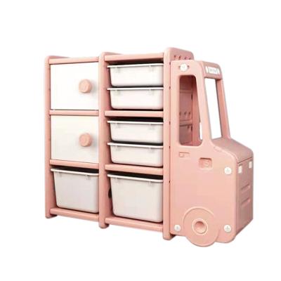 China Modern Trolley Kids Toys Children Toy Storage Shelf Organizer For Kids Storage Rack Cabinets Plastic Box for sale