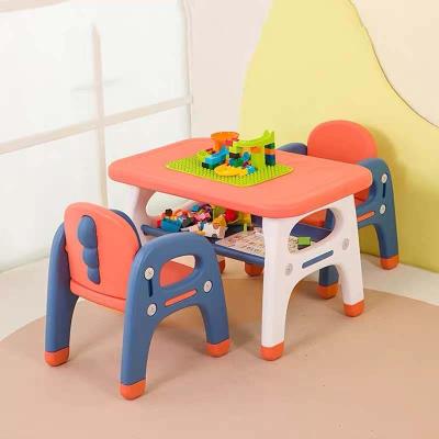 China New Design Kids School Safety Plastic Children Desk Chair Colorful Indoor Activity And Chair Study Table Desk Set Children for sale