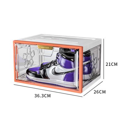 China Transparent Clear Plastic PET Shoe Storage Sneaker Boxes Sustainable Wholesale Eco - Friendly for sale