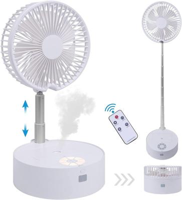 China 2021 Hotel Portable USB Rechargeable Multifunctional Foldable Telescopic Humidifier and Night Light Oscillating Fan for sale