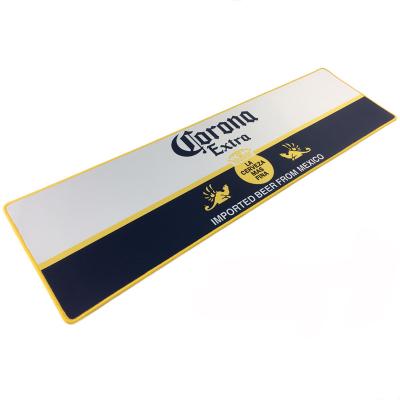 China Custom Bar Soft Rubber Mat Wholesale With Stitched Edges Logo Nice Quality Rubber Anti Slip Viable Sublimation for sale