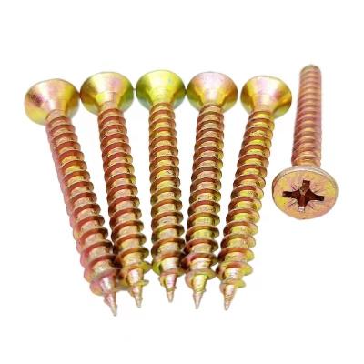 China Flat Chipboard Screw / MDF Screw Pozi Drive Countersunk Head for sale