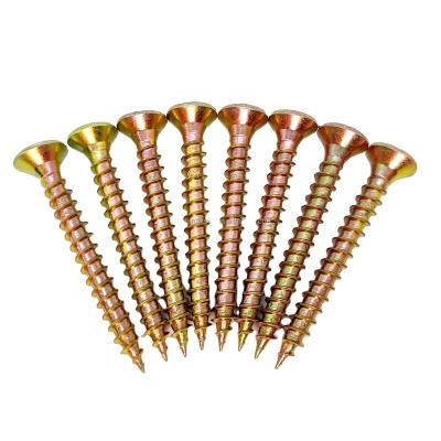 China Flat Double Countersunk Torx CSK Chipboard Screw Wood Screws Yellow Zinc for sale