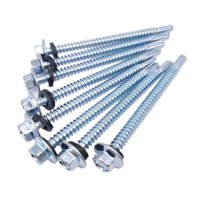 China Hex Flange Head Wholesale Price Hex Washer Self-Drilling Screws, Hex Flange Head Self Drilling Screw With EPDM Washer for sale