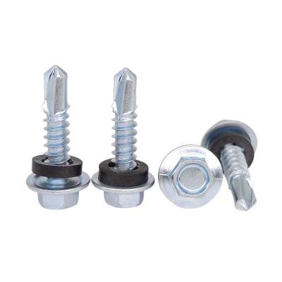 China Hex Flange Head Hex Flange Washer Head Self Drilling Screw BSD Thread EPDM Washer for sale