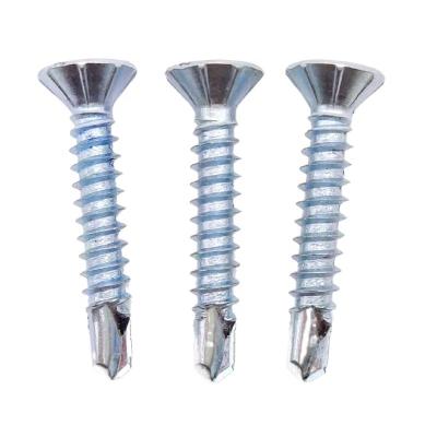 China Flat Screw Manufacturer Countersunk CSK Head Self Drilling Screw Zinc Drill Screw Material Carbon Steel for sale