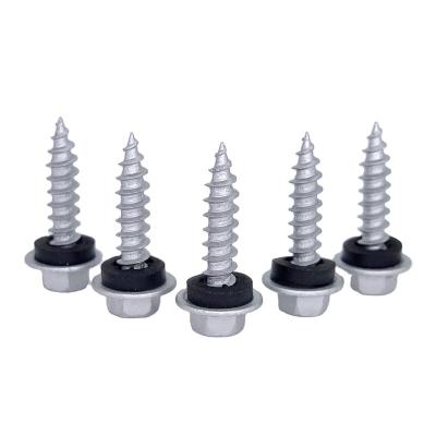 China HEX Hexagon Washer Flange Self Tapping Screw Ruspert Plated Carbon Steel Sharp Point for sale