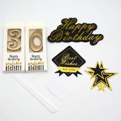 China Birthday Party Paper Decorations Supplies Gold Glitter Happy Birthday Cake Topper 30th Men and Women 30 Year Birthday Decoration for sale