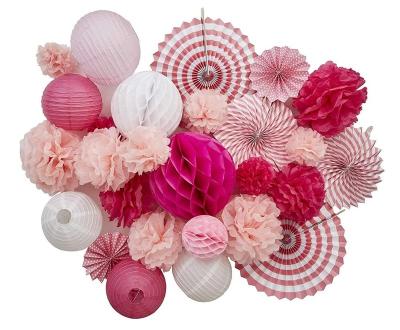 China Decoration celebration decoration interior kit. Huge and Tiny Tissue Paper Flowers, Pom Poms, Lanterns, Fans. Favorite stylists for sale