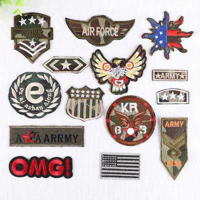 China QUICK DRY Custom Iron On Woven Embroidery Patch All You Need Is Love 3d Wings Skull Lips Angel Swamp Camouflage Chenille Patches For Clothes for sale