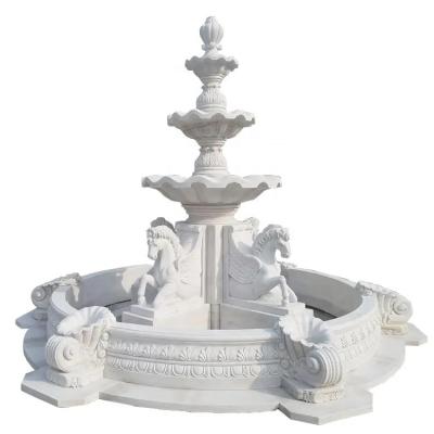 China Craftsman Factory Customized Natural Stone Water Fountain Garden Marble Fountains For Outdoor Decor for sale