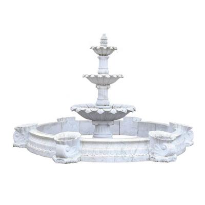 China Craftsman Factory Custom Naturel Marble Fountain Garden Stone Sculpture For Outdoor Decor for sale