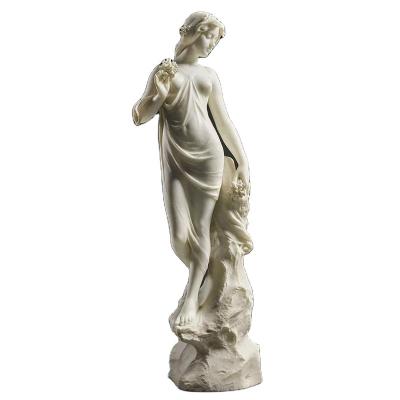 China EUROPEAN Sculpture Factory Hand-made Marble Garden Statue Lifelike Dancing Girl Statue For Exhibition for sale