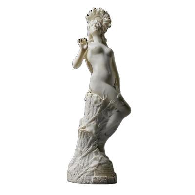 China Eclectic OEM Sculpture Factory Hand-made Marble Figures Nude Girl Statue For Garden Decor for sale