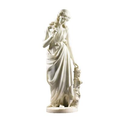 China EUROPEAN Sculpture Factory OEM Hand-made Marble Statues Garden Decorative Statue Girl Figures for sale