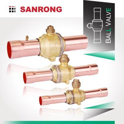 China Refrigeration Parts Sanrong Air Conditioner Service Two Way Valve, Air Conditioner Valve, GBC Refrigeration Hot Forged Brass Ball Valve for sale