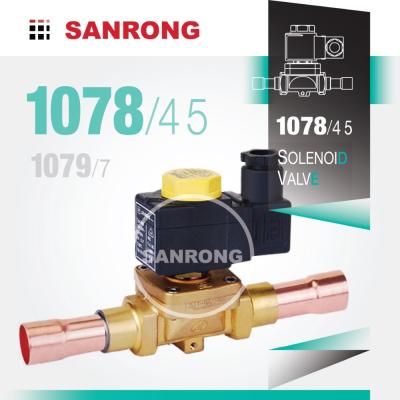 China General Sanrong Diaphragm Pilot Operated Refrigeration Solenoid Valve with 220V 24V AC Coil, 1078/4 1078/5 1079/7 Castel Solenoid Valve for sale