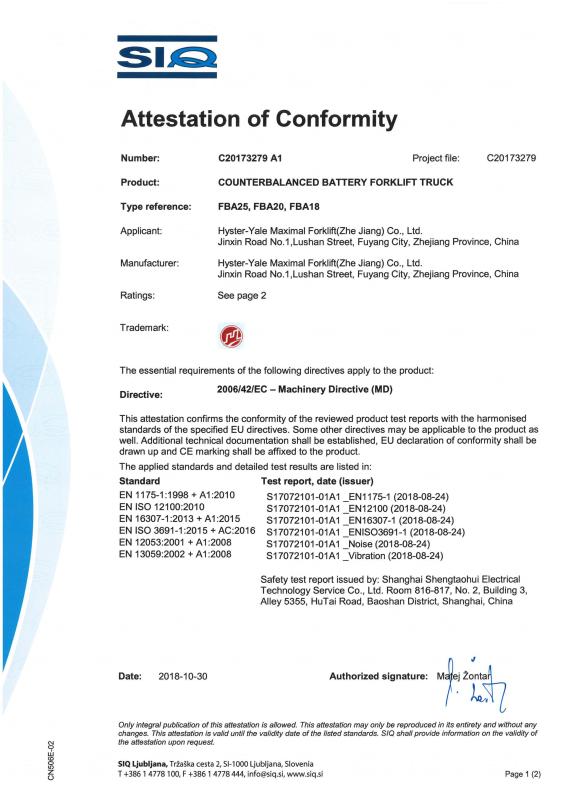 CE - Maximal Forklift (zhejiang) Co., Ltd.