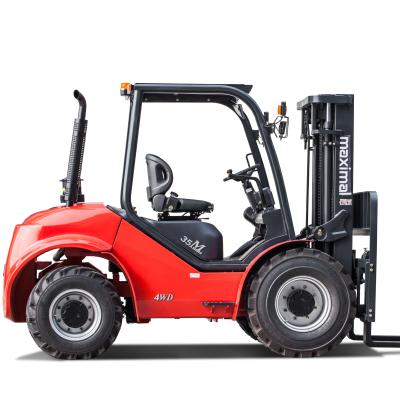 China Hotels 1.8T (1800kg) compact 4WD rough terrain desalting forklift made in china 3m 4*4 for sale