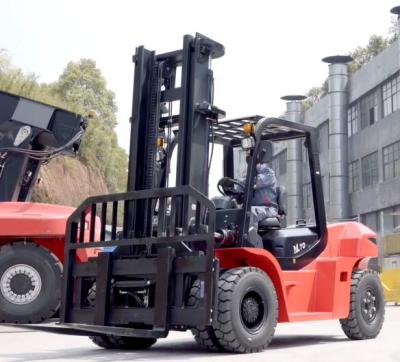 China China Hotels Peak 7 Ton Diesel Forklift Truck With Side Clutch, Fork Positioner, Dual Front Tires for sale