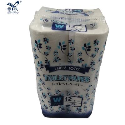 China Factory Direct Virgin Wood Pulp Wood Pulp 2 Ply 25 Meters Bathroom Tissue Tissue Paper White Roll Tissue Paper for sale