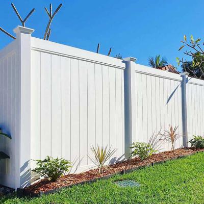 China Fentech PVC Vinyl Privacy Garden Fence Easily Assembled Cheap Plastic White, 8ft High Privacy PVC Vinyl Fence Panels for sale