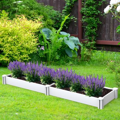 China Fentech New Design CLASSIC Garden Raised Bed, Plastic Raised Garden Bed Planter Box, White PVC Vinyl Raised Garden Bed for sale