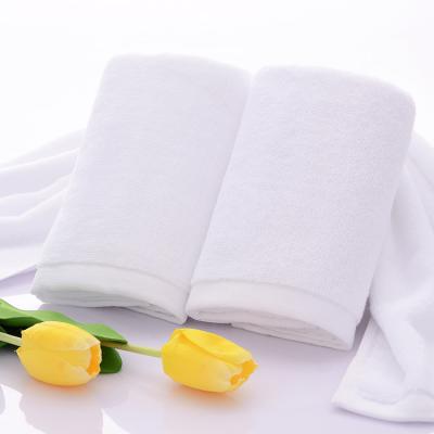 China Home Wholesale Account Hotel Single Yarn 100% Cotton White Color Bath Towels for sale