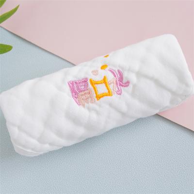 China Wholesale QUICK DRY Custom 100% Saliva Gauze Towel Cotton Muslin Embroidery Handkerchief Towel For Baby Muslin Squares Handkerchief for sale