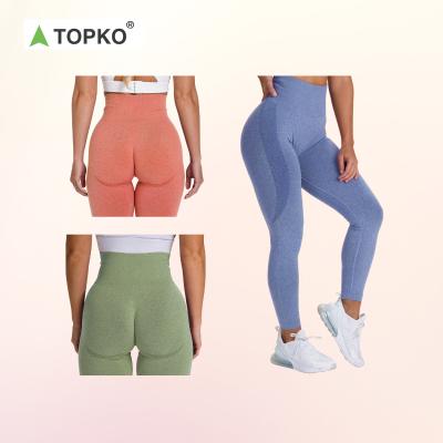 China TOPKO antibacterial high-waist hip-raising crac! crack! Butt Legs Women Workout Gym Fitness Yoga Wear Pants for sale