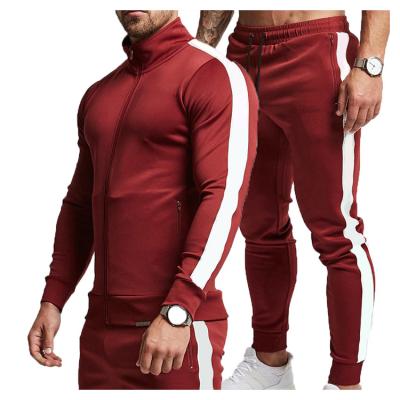 China TOPKO Wholesale Custom QUICK DRY Plus Size Fleece Sweatsuit Collar Jacket Pants Mens Comic Sportswear Set Gym Activewear Men for sale