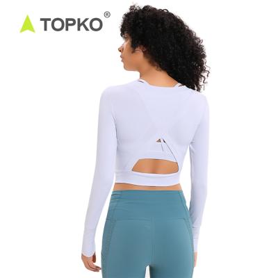 China TOPKO Breathable High Quality Wholesale Women Beach Long Sleeve Top Active Wear for sale