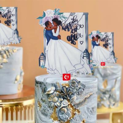 China Bridal Shower Party Decoration Baking Supplier Topper Flower Bird Wedding Decor Happy Birthday Acrylic Cake Topper Mr Mrs Cake Topper TX Equipment for sale