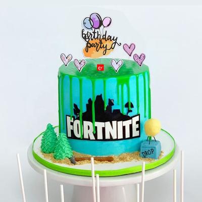 China Hot Sale TX Cartoon Acrylic UV Printing Balloon,Birthday,Anniversary,Wedding,Heart,Coloful Acrylic,Cake Topper For DIY Parties for sale