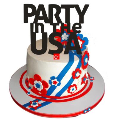 China Baking Party Equipment TX USA Cake Topper, USA 4th July America Birthday Party Decorations Independence Day Sign for Independence Day Decor Independence for sale