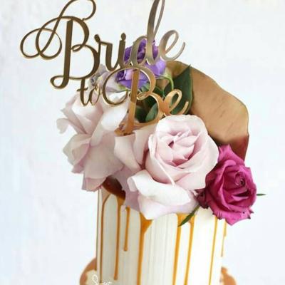 China Wedding Gold Mirror Bride To Be Acrylic Cake Topper Wedding Cake Topper For Wedding Cake Decoration Topper for sale