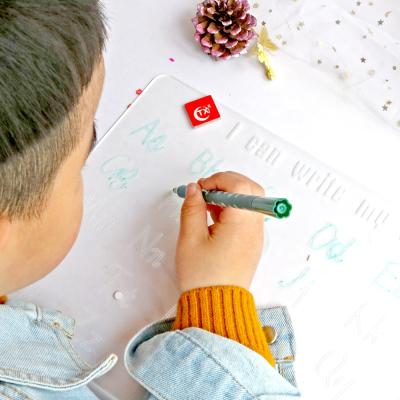 China Reusable Acrylic Dry Erase Shape and Number Tracing Board Learn at Home or School Shapes Square Circle Numbers Learning Board 20*29.5CM for sale