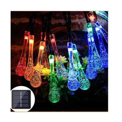 China Holiday Light High Quality Solar Powered LED String Light Water Drop Garden Decoration Christmas Holiday LED Lights for sale